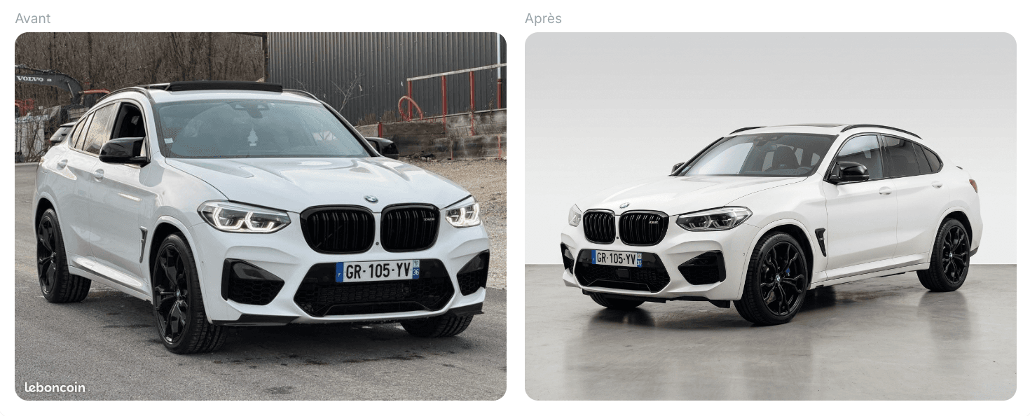 Transformation CarShot — avant et après