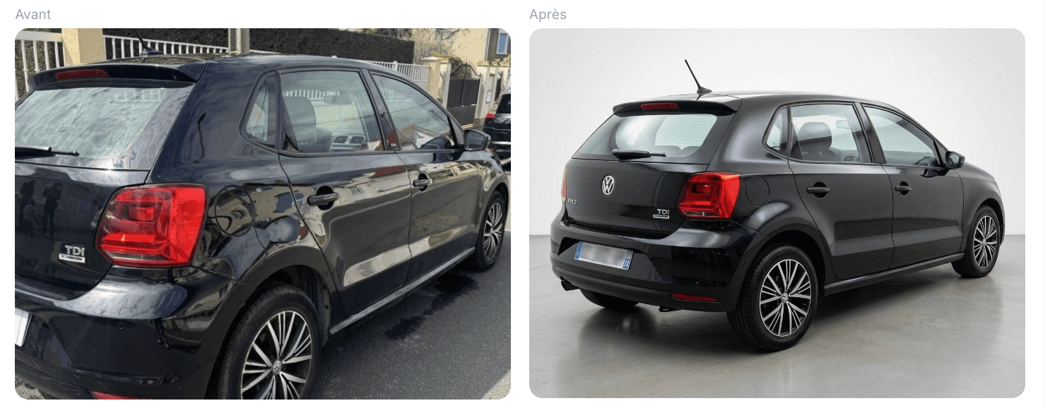 Transformation CarShot — avant et après