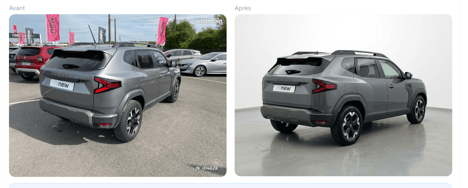 Transformation CarShot — avant et après
