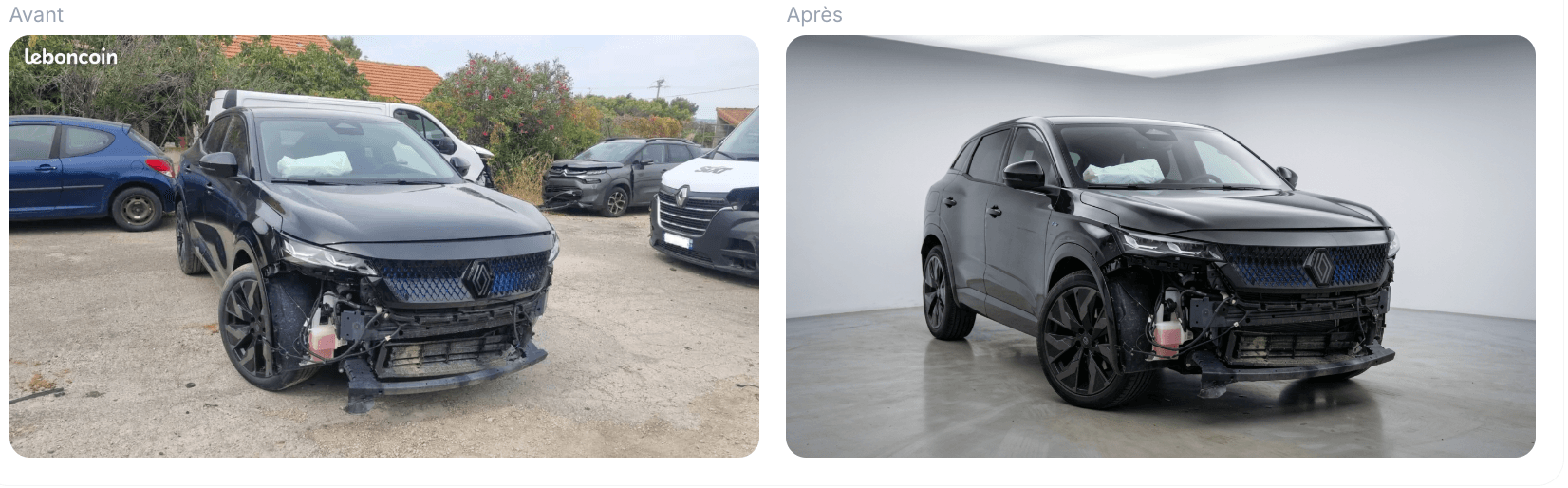 Transformation CarShot — avant et après