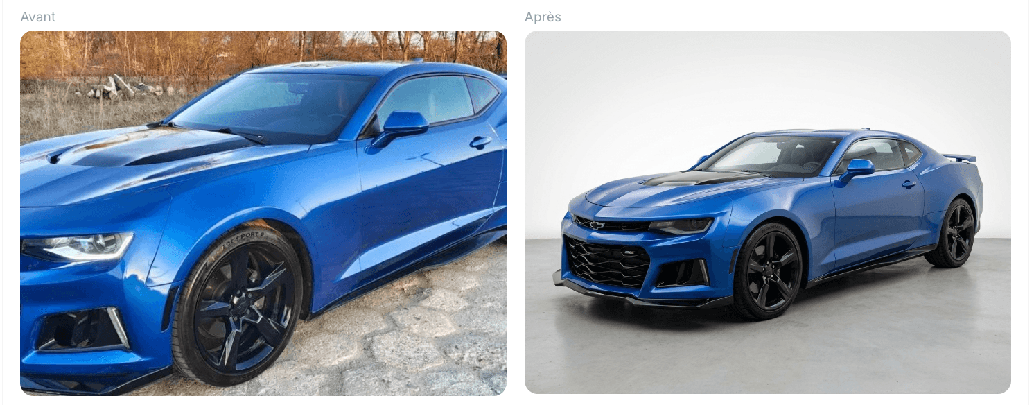 Transformation CarShot — avant et après