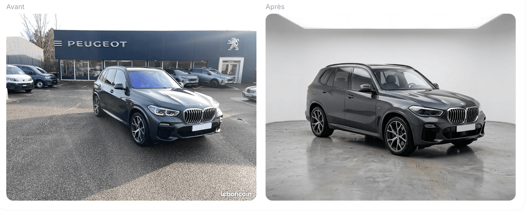Transformation CarShot — avant et après