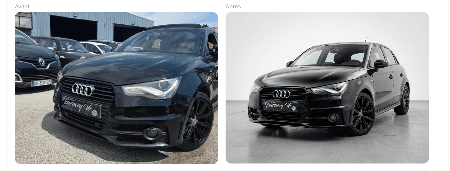 Transformation CarShot — avant et après
